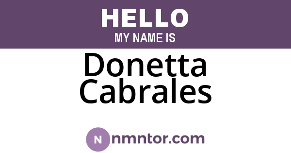 Donetta Cabrales