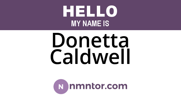Donetta Caldwell