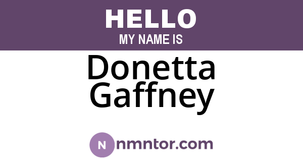 Donetta Gaffney