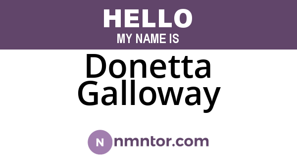 Donetta Galloway