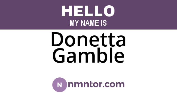 Donetta Gamble