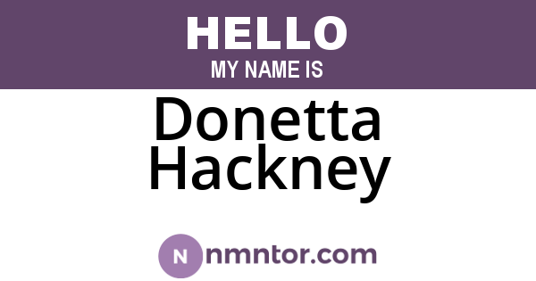 Donetta Hackney