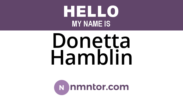 Donetta Hamblin