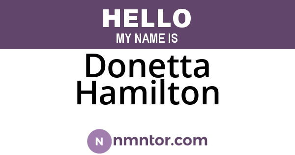 Donetta Hamilton