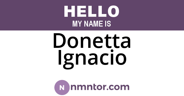 Donetta Ignacio
