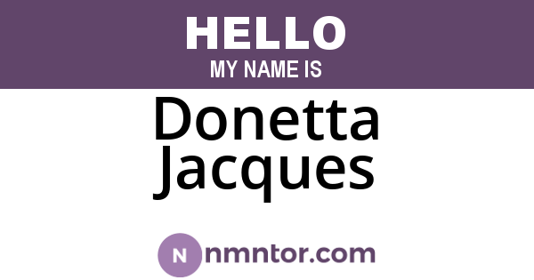 Donetta Jacques