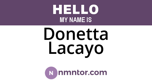 Donetta Lacayo