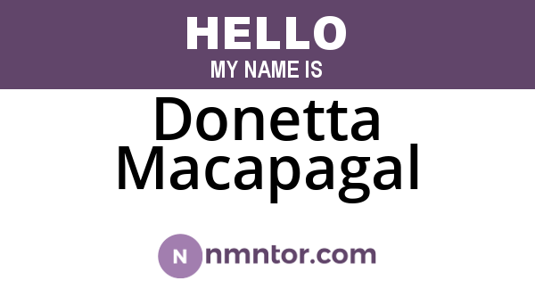 Donetta Macapagal