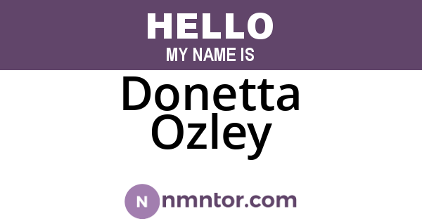 Donetta Ozley