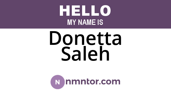 Donetta Saleh
