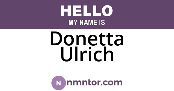 Donetta Ulrich