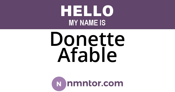 Donette Afable