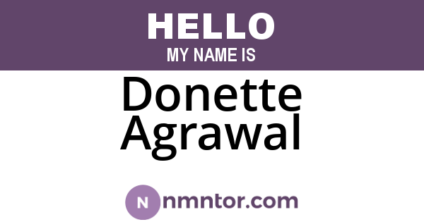 Donette Agrawal