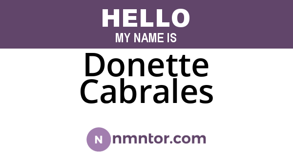 Donette Cabrales