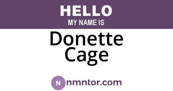 Donette Cage