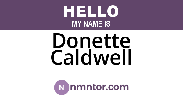 Donette Caldwell