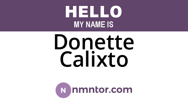 Donette Calixto