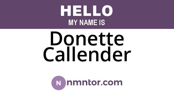 Donette Callender