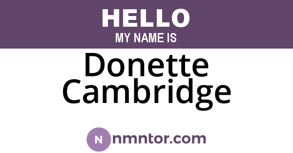 Donette Cambridge
