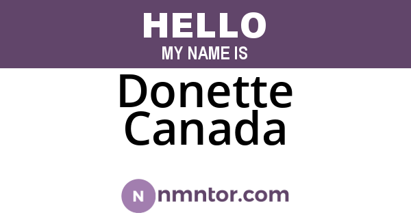 Donette Canada