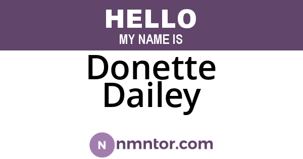 Donette Dailey