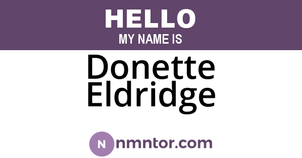 Donette Eldridge