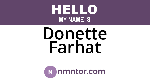 Donette Farhat