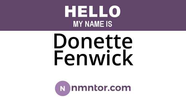 Donette Fenwick
