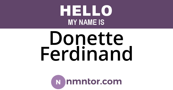 Donette Ferdinand
