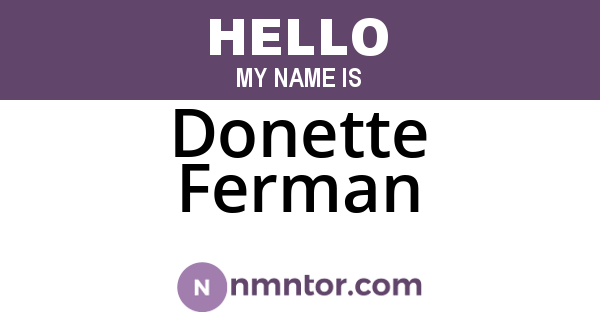 Donette Ferman