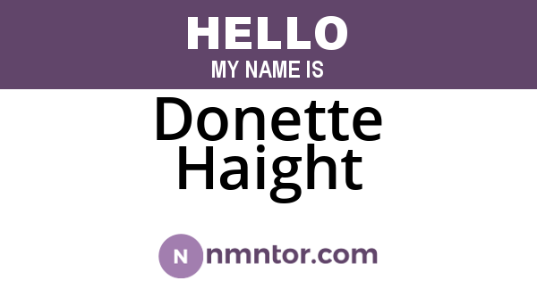 Donette Haight