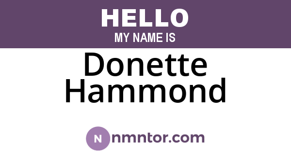 Donette Hammond