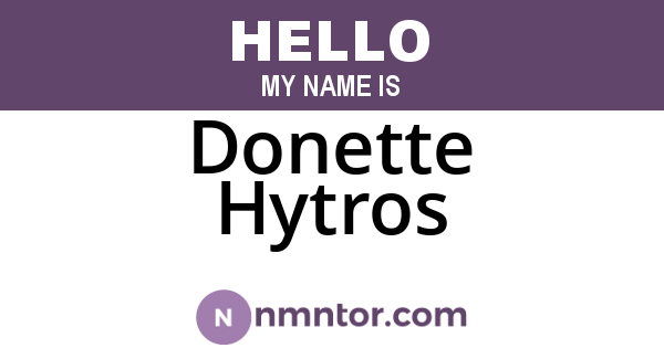 Donette Hytros
