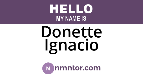 Donette Ignacio