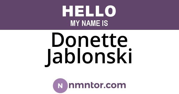 Donette Jablonski