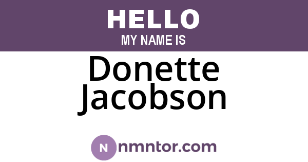 Donette Jacobson