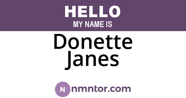 Donette Janes