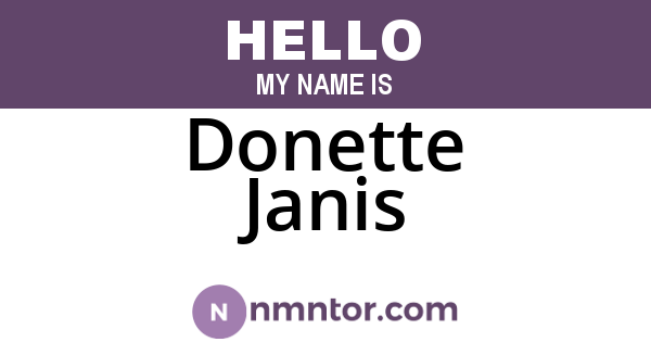 Donette Janis