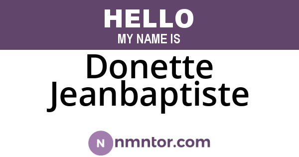 Donette Jeanbaptiste