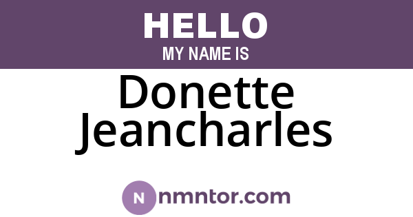 Donette Jeancharles