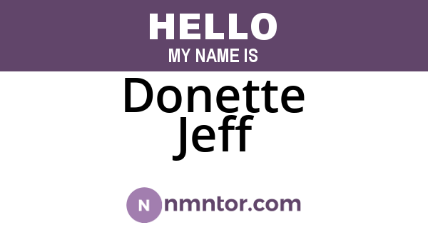 Donette Jeff