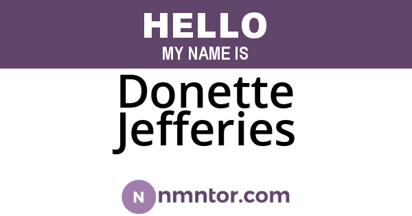 Donette Jefferies