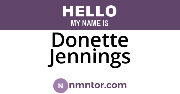 Donette Jennings