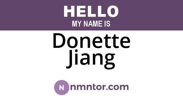 Donette Jiang