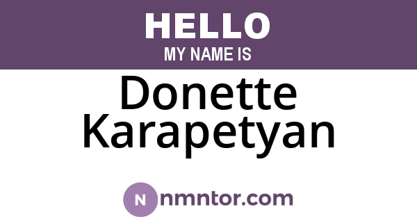 Donette Karapetyan