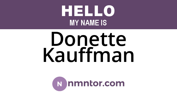 Donette Kauffman