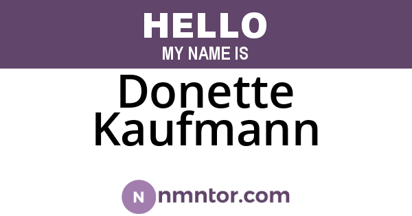 Donette Kaufmann