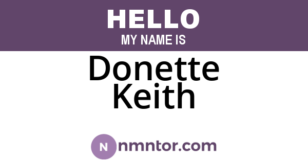 Donette Keith