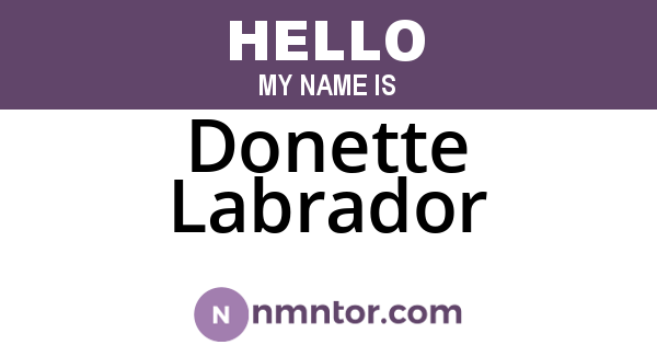 Donette Labrador