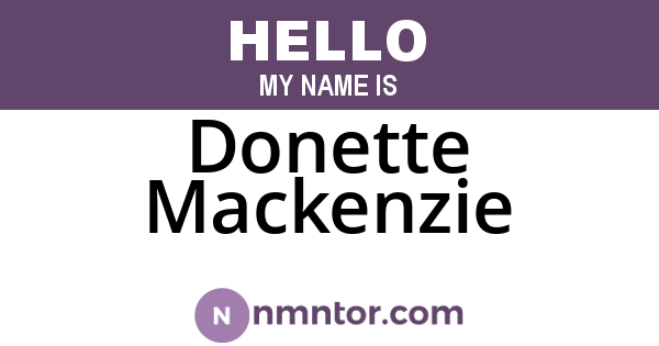 Donette Mackenzie